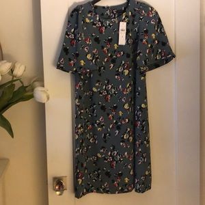 Ann Taylor Snow Flower dress, fluted sleeve